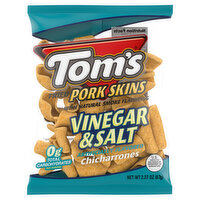 Tom's Fried Pork Skins, Vinegar & Salt - 2.37 Ounce 