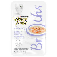 Fancy Feast Purina Fancy Feast Lickable Wet Cat Food Broth Topper, Creamy Wild Salmon and Whitefish - 1.4 Ounce 