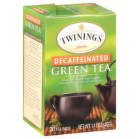 Twinings Green Tea, Naturally Decaffeinated, Bags - 20 Each 