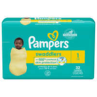 Pampers Diapers, 1 (8-14 lb), Jumbo Pack - 32 Each 