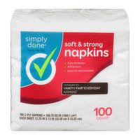 Simply Done Napkins, Soft & Strong, 2-Ply ( 100 count ) - 100 Each 