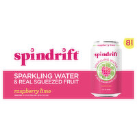 Spindrift Sparkling Water, Raspberry Lime, Unsweetened - 8 Each 