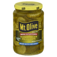 Mt Olive Hamburger Dill Chips, Sea Salt, Mini Stuffers - 24 Ounce 