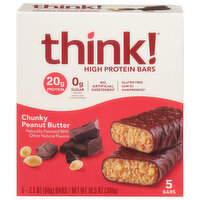 Think! High Protein Bars, Chunky Peanut Butter, 5 Pack - 5 Each 