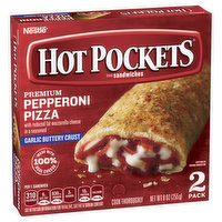 Hot Pockets Sandwiches, Garlic Buttery Crust, Pepperoni Pizza - 2 Each 