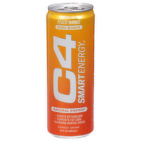 C4 Energy Drink, Zero Sugar, Peach Mango, Sparkling - 12 Fluid ounce 