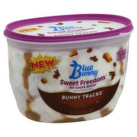 Blue Bunny Ice Cream, No Sugar Added, Bunny Tracks - 46 Ounce 