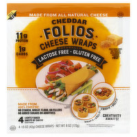Folios Cheese Wraps, Cheddar - 4 Each