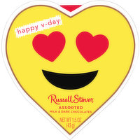Russell Stover Milk & Dark Chocolates, Assorted, Happy V-Day - 1.5 Ounce 
