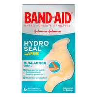 Band-Aid Adhesive Bandages, Hydrocolloid Gel, Large - 6 Each