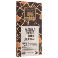 Endangered Species Dark Chocolate, Hazelnut Toffee, 72% Cocoa - 3 Ounce 