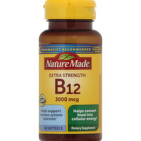 Nature Made Vitamin B12, Extra Strength, 3000 mcg, Softgels - 60 Each 