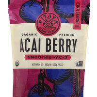 Pitaya Acai Berry, Organic, Unsweetened, Smoothie Packs - 4 Each 