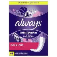 Always Liners, Anti-Bunch, Xtra Protection, Extra Long, Value Pack - 68 Each 