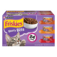 Friskies Cat Food, Gourmet Grill/Chicken/Beef, Meaty Bits - 24 Ounce 
