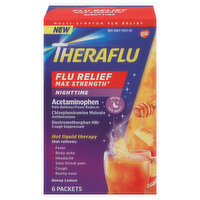 Theraflu Flu Relief, Multi-Symptom, Max Strength, Nighttime, Honey Lemon