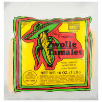 Zwolle Tamales Pork Tamales, The Original, Hot - 16 Ounce 