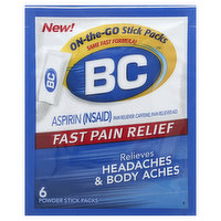 BC Aspirin (NSAID), Fast Pain Relief, Powders - 6 Each 