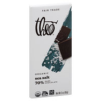 Theo Dark Chocolate, Organic, Sea Salt, 70% - 3 Ounce 