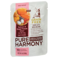 Pure Harmony Cat Food, Grain Free, Salmon & Sweet Potato Stew in Gravy, Super Premium, Cuts - 3 Ounce 