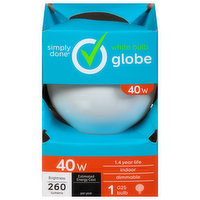 Simply Done Light Bulb, Globe, White Bulb, 40 Watts - 1 Each