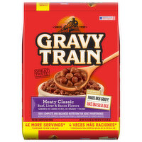 Gravy Train Dog Food, Beef, Liver & Bacon Flavors, Meaty Classic