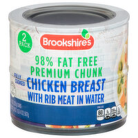 Brookshire's Chicken Breast with Rib Meat in Water, 98% Fat Free, Premium Chunk, 2 Pack