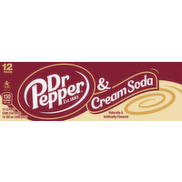 Dr Pepper Soda, Cream, 12 Pack