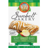 Sunbelt Bakery Soft Baked Bars, Apple Cinnamon - 8 Each 