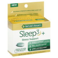 Nature's Bounty Sleep 3+, Stress Support, Tri-Layer Tablets - 56 Each 