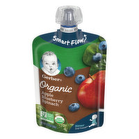 Gerber Baby Food, Organic, Apple Blueberry Spinach, Sitter - 3.5 Ounce 