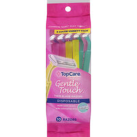 TopCare Razors, Twin Blade, Disposable, 4 Color Variety Pack