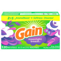 Gain Dryer Sheets, Moonlight Breeze, 2 in 1 - 120 Each 