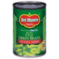 Del Monte Green Beans, Cut, No Salt Added, Blue Lake - 14.5 Ounce 