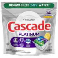 Cascade Dishwasher Detergent, Lemon Scent, Actionpacs - 14 Each