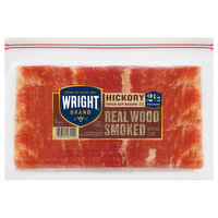 Wright Bacon, Thick Cut, Real Wood Smoked, Hickory - 40 Ounce