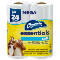 Charmin Bathroom Tissue, Soft, Unscented, Mega, 2-Ply - 6 Each 