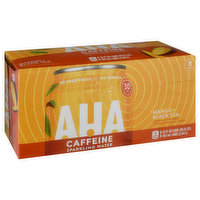 AHA Sparkling Water, Caffeine, Mango + Black Tea - 8 Each 