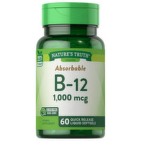 Nature's Truth B-12, 1000mcg, Absorbable, Softgels - 60 Each 