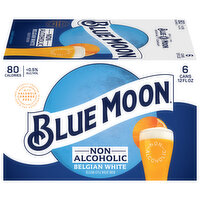 Blue Moon Beer, Non-Alcoholic, Belgium White - 6 Each 