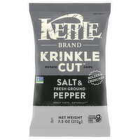 Kettle Brand Potato Chips, Salt & Fresh Ground Pepper, Krinkle Cut