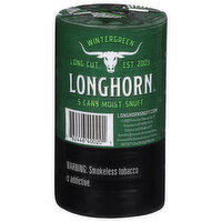 LongHorn Moist Snuff, Wintergreen, Long Cut