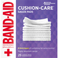 Band-Aid Gauze Pads, Cushion-Care, Large