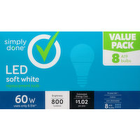 Simply Done Light Bulbs, LED, Soft White, 8.5 Watts, Value Pack