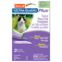 Hartz Flea & Tick Prevention, Topical, For Cats & Kittens - 3 Each 