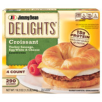 Jimmy Dean Sandwiches, Turkey Sausage, Egg White & Cheese, Croissant - 4 Each