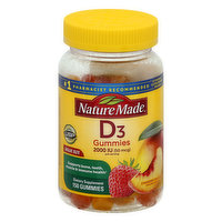 Nature Made Vitamin D3, 50 mcg, Gummies, Strawberry Peach & Mango, Value Size - 150 Each 