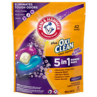 Arm & Hammer Laundry Detergent, Concentrated, Stain Fighters, Fresh Burst, 5 in 1, Power Paks - 42 Each 