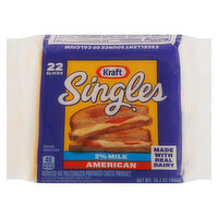 Kraft Cheese Slices, American, 2% Milk - 22 Each 