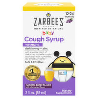 Zarbee's Cough Syrup + Immune, Natural Grape Flavor, Baby - 2 Fluid ounce